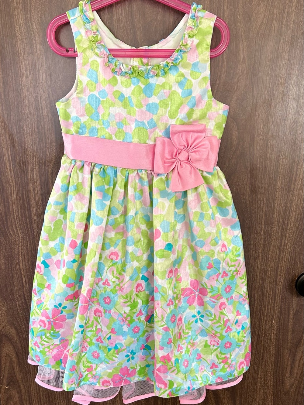 Beautiful Spring Summer Party Special Occasion Pastels Floral Lined Dress Sz 6X